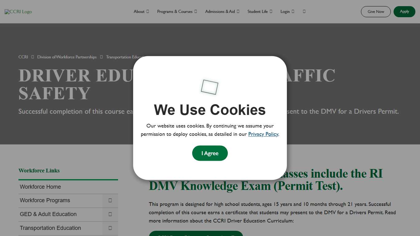 Driver Education and Traffic Safety – CCRI